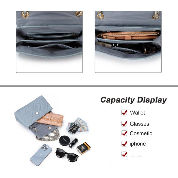 Gladdon Women's Blue Small Ladies Trendy Clutch Purses Cute Designer Hand-Bag - Picture 5 of 6